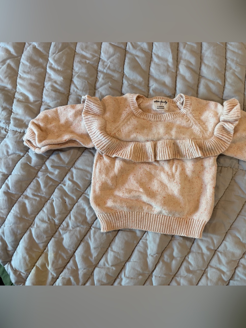 Adorable Pink Ruffle Knit Sweater for kids